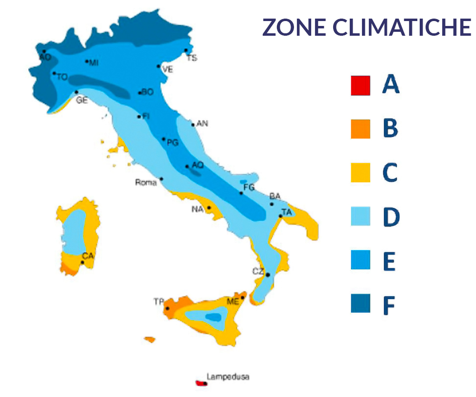 Portoni coibentati ISOMAX IMVA - italia zone climatiche 